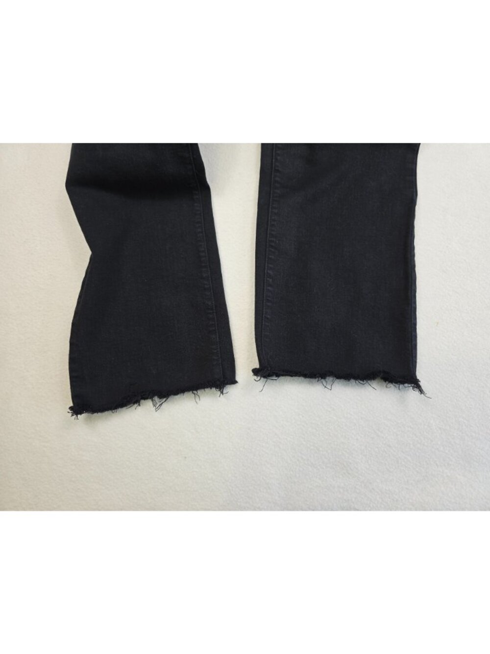 Talbots Womens Straight Leg High Waisted Jeans Size 16 Black Denim Frayed Hem - Picture 3 of 7